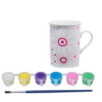 China Disposable diy ceramic cup toys open paint and sip ceramic cup for sale