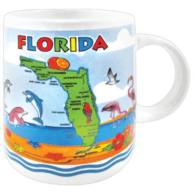 China Disposable Ceramic Mug - Florida Map Souvenir 11 oz Coffee Mug - Ceramic for sale