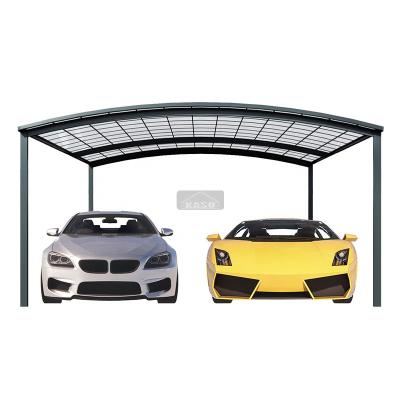 China Garages Double Through Parking Lot Polycarbonate Roof Car Cover Designs Left Durable Diy Parking Lots for sale