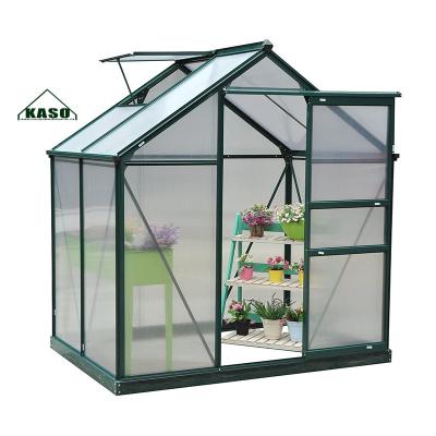 China Easily Assembled Prefab Gardening Walkway PC Hobby Polycarbonate Tropical Aluminum Small Commercial Agriculture in Mini Garden Greenhouses for sale