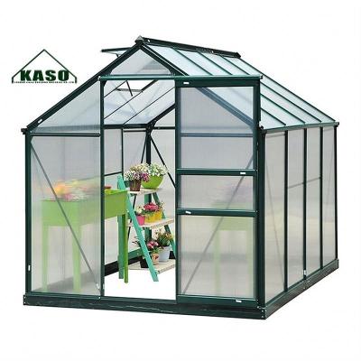 China Easily Assembled Build Outdoor Garden Greenhouse Kit Flower Home Tunnel Frame Single PC Aluminum Polycarbonate 6M Used Small Tomato for sale