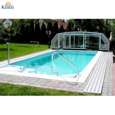 China Aluminum Curved Retractable Swimming Pool Cover Winter Motor Tent Automatic Cover for sale