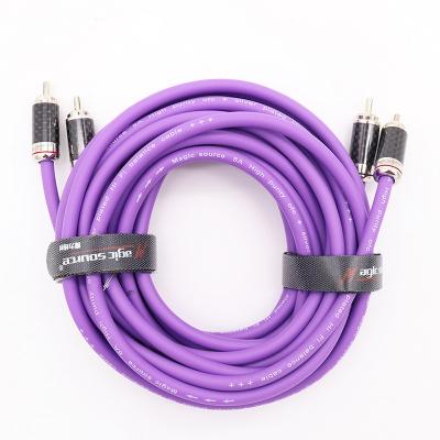 China Car 100% OFC Copper Audiophiles RCA Cable 2RCA Male To Male Hi-Fi System 2RCA Interconnect Cable for sale