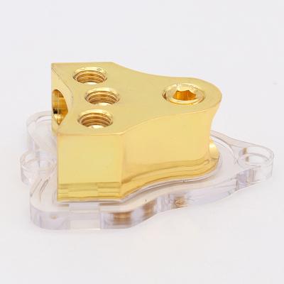 China Automotive 0/2/4 In 0/2/4 Out Meter Power Distribution Copper Block For Car Audio Splitter (1 Into 3) for sale