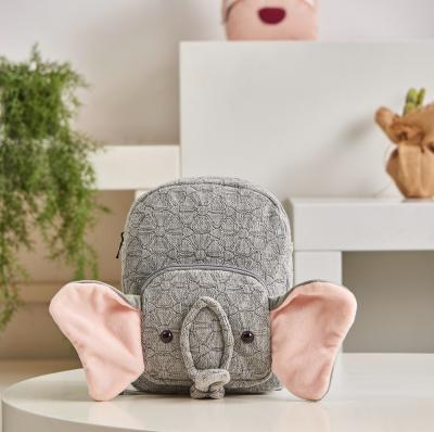 China Kids Gift Exclusive Design Made Wholesale High Quality Cotton Knitted Cute Children Zoo Animal Elephant Shape Kids Backpack for sale