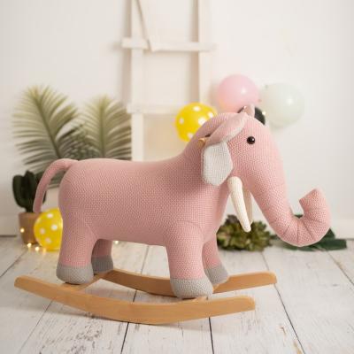 China Ride On Toy Baby Animal Ride On Wooden Rocking Elephant Stuffed Toy for sale