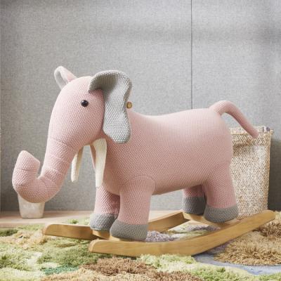 China Ride On Toy Factory Directly Supply New Arrival Baby Animal Ride On Wooden Frame Rocking Elephant Stuffed Toy for sale