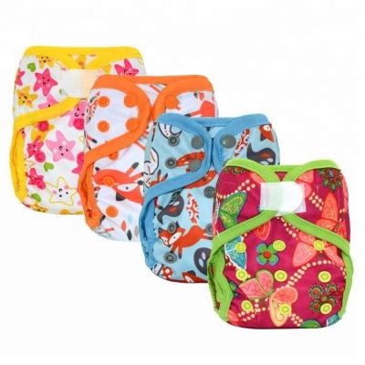 China Waterproof PUL Cloth Diaper / Printed Newborn Diaper Cover , Double Leaking Gussets for sale