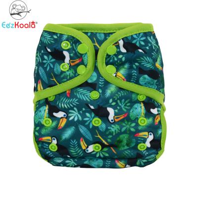 China Cute Waterproof Newborn Plain Weave Diaper Cover Cartoon Snaps Cloth Diaper Covers Washable for sale