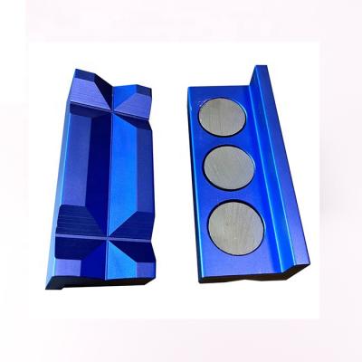 China Universal Magnetic Aluminum Vise Block Machines Jaw Flange Inserts Pads, Black Jaw Covers To Hold A Fitting Adapter for sale