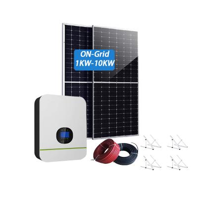 China 10kw Home On Grid PV Inverter Product Solar Panel Hybrid Home Solar Power System for sale