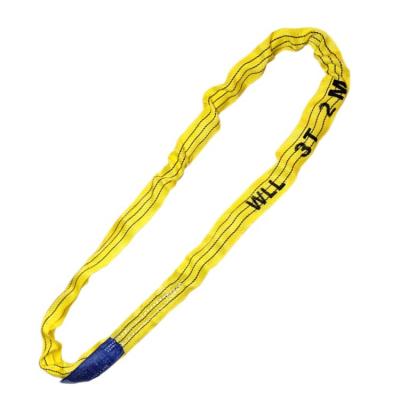 China 100% Polyester High Tenacity Soft Endless Belt Sling Round 3t Lifting Slings for sale