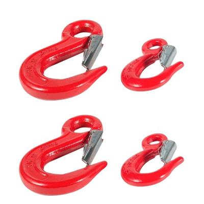 China Wear Resistant Rust Durable Lifting Self Locking Eye Crane Hook With Latch for sale