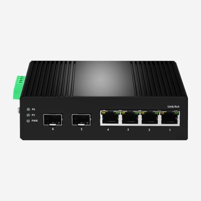 Chine IP30 6 met en communication le commutateur intelligent facile 10 de gigabit industriel 100 1000Mbps à vendre