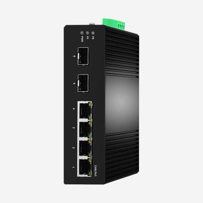 China El interruptor industrial de Ethernet del CE ROHS con la fibra de 2 SFP vira 4 puertos hacia el lado de babor RJ45 en venta