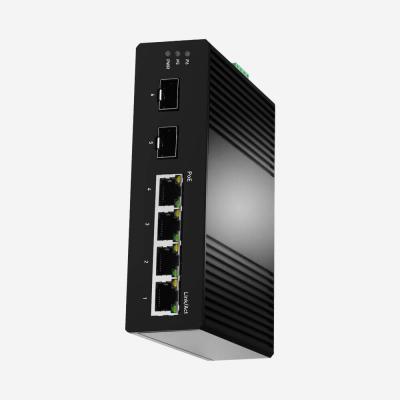 China Interruptor industrial do CE ROHS Gigabit Ethernet com portos da fibra de 2 gigabits e 4 portos do ponto de entrada à venda