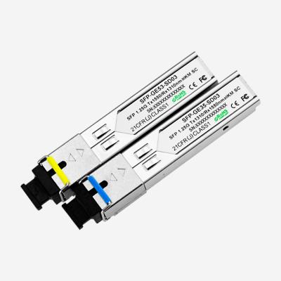 中国 3.3VギガビットのイーサネットSFP光学モジュール80km SCの単一モード単一繊維 販売のため