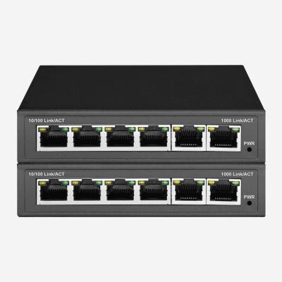 China Shell Gigabit Easy Smart Switch de aço com o automóvel de 6 gigabits RJ45 que detecta portos à venda