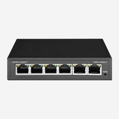 China 6 Gigabit RJ45 Auto Sensing Ports Smart POE Switch With 4 PoE Ports CE FCC ROHS UKCA for sale