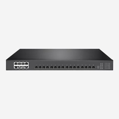 China AC100-240V 24 Port Gigabit Switch Unmanaged 16 SFP And 8 10/100/1000M RJ45 Ports for sale