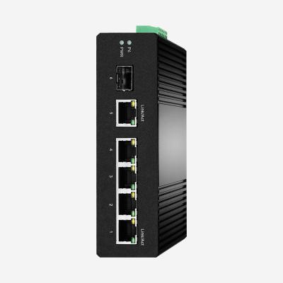 China Fanless Cooling Industrial Smart Switch Aluminum Alloy Housing With 5GE RJ45 1GE SFP for sale