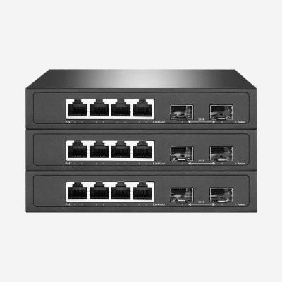 中国 6 ポート アンマネージド イーサネット スイッチ QoS サポート付き 4 10/100/1000 Mbps RJ45 PoE ポート 販売のため