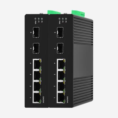 中国 アルミ産業用 PoE スイッチ 12Gbps スイッチ容量 有線接続 販売のため