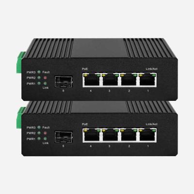 China Gigabit 4 PoE y 1 SFP Industrial Smart Switch con agregación de enlaces QoS en venta