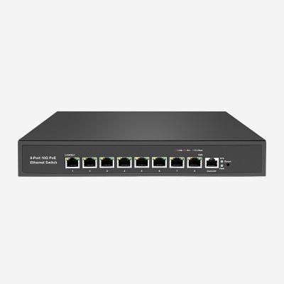 Cina 8 porte RJ45 PoE 10GB Layer 3 Switch Redundancy QoS e supporto PoE inclusi in vendita