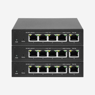 China Port Trunking, 5 × 10/100/1000Mbps RJ45-Ports Unmanaged PoE-Switch mit 60W PoE-Ausgangsleistung zu verkaufen