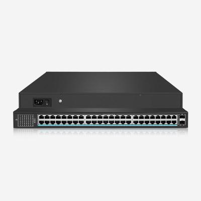 Chine 48 ports PoE+ et 2 fentes SFP Commutateur non géré avec capacité de commutation de 100 Gbps, ventilateurs à double refroidissement à vendre