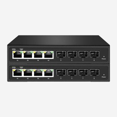 China 4 RJ45 und 4 SFP 16G Gigabit Smart Switch mit externem Netzteil 12V DC Cat 5 Kabel Jumbo Frame 9K Bytes zu verkaufen