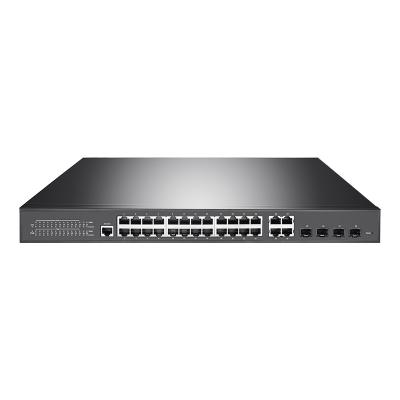 China Rack Montage 24-Port Gigabit L2 Managed 400W PoE Switch met 4 SFP Slot Uplink Combo Ports voor beveiliging CCTV Te koop