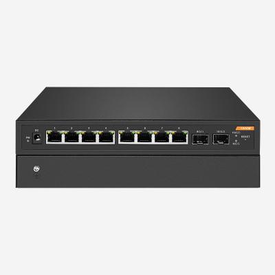 China Linkaggregation, 8 10/100/1000M RJ45 und 2 1000M SFP Smart Switch Desktop für Zuhause zu verkaufen