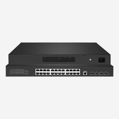 Chine Commutateur Gigabit 24 RJ45 Couche 3 10GB Avec 4 ports SFP + 10G, CLI QoS pour améliorer la connectivité réseau à vendre