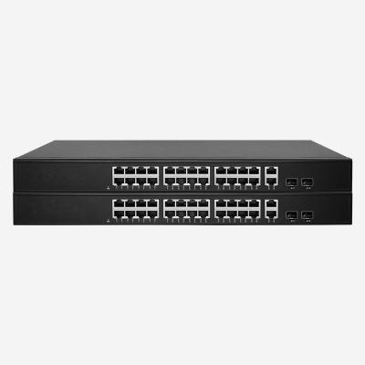 Κίνα 260W Unmanaged Ethernet Switch With 24 10/100M RJ45, 2 Gigabit RJ45 And 2 Gigabit SFP προς πώληση