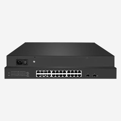 China 24-poort Gigabit Smart PoE-switch met LED-indicatoren voor verbeterde netwerkzichtbaarheid Te koop