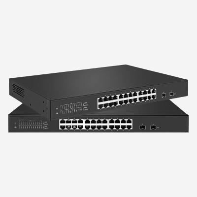 Chine 24 ports Commutateur professionnel Gigabit PoE avec 30W PoE et 2 ports SFP à vendre