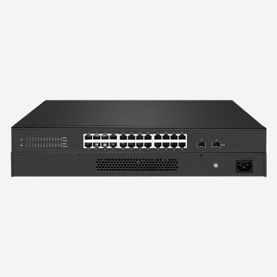 China 52 Gbps, IEEE 802.3 Ethernet-protocollen Gigabit Smart Switch met 24 RJ45-poorten en 2 SFP-vezelpoorten Te koop