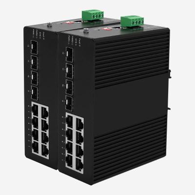 Chine Couche de gestion réseau 2+ Commutateur industriel poE Gigabit géré avec 8 ports RJ45 et 8 ports SFP à vendre