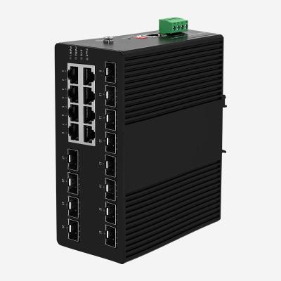 China Industrial 10gb Ethernet Switch With 8 Gigabit RJ45, DC 12-57V Power Supply And 4 10Gbps SFP+ Port Speed For Seamless Network Connectivity en venta