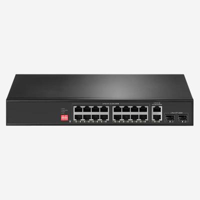 China 20 Ports RJ45 And SFP Gigabit Unmanaged Switch For Desktop Mounting No Configuration Required for sale