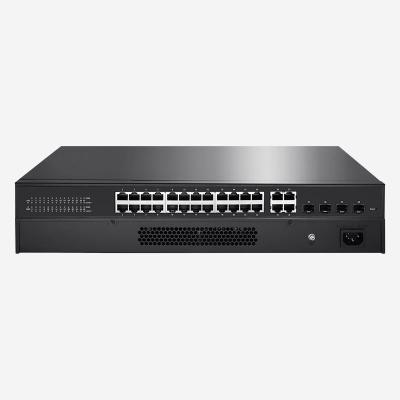 China 24 10/100/1000 Mbps RJ45 Puertos Gigabit Smart Switch con Jumbo Frame 9K Bytes 440*190*45mm en venta