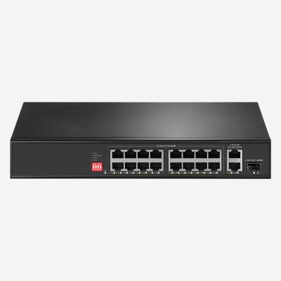 Китай 16 10/100/1000M RJ45 Port Type Unmanaged Ethernet Switch With 2 10/100M RJ45 And Internal Power Supply Included продается