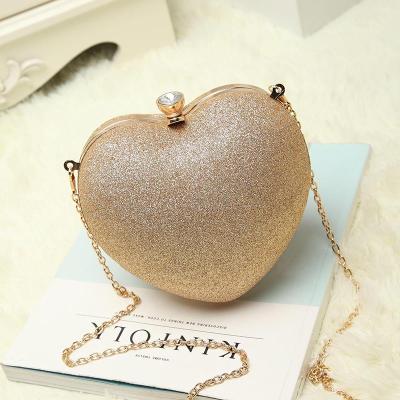 China Trendy Fashion Hand Clutch Purse Bag Shape Cool Bling Heart Bags Women Equalizing Party Mini Cross Clutch Purse Ladies - Body Chain Purse for sale