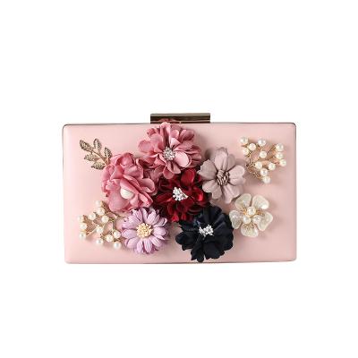 China Luxury PU Leather Hand Clutch Purse Bag Flowers Grab Purse Fashion Banquet Dinner Handbags Ladies Party Women Evening Mobile Phone Girls Bag handbag for sale