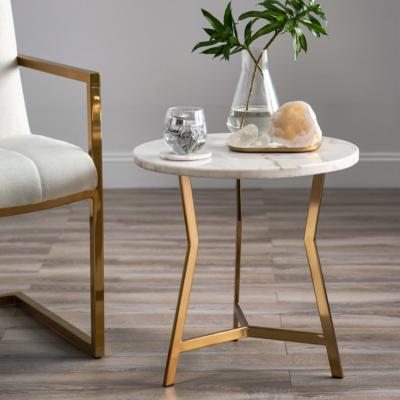 China Design Marble Top Luxury Marble Base Small Round End Table Side Table For Living Room Furniture Coffee Table for sale