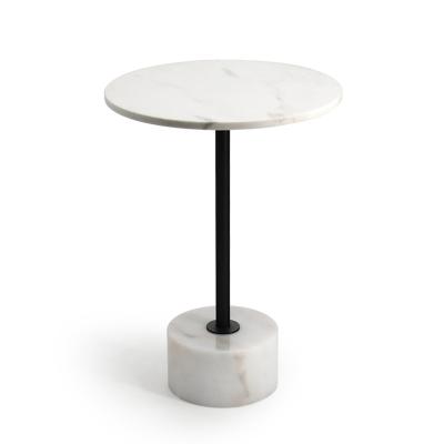 China Modern round side table luxury living room furniture modern metal coffee table gold with marble top for sale