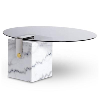 China Chinese Modern Furniture Design Living Room Supplier Luxury Modern Glass Coffee Table Marble Center Coffee Table for sale