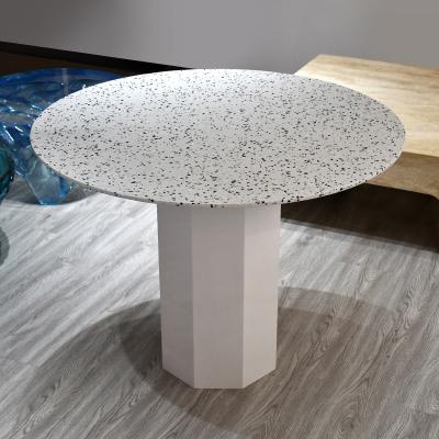 China Italian modern luxury round nature design terrazzo white dining table dining table for sale